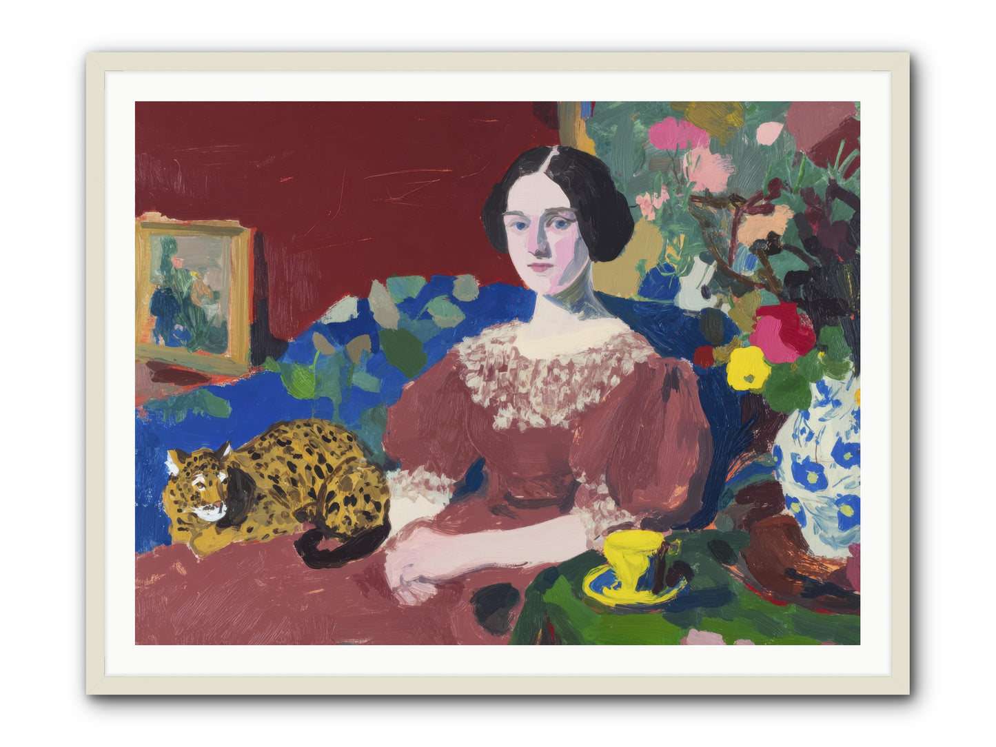 Unexpected Guest -- Framed Print - White 48x36