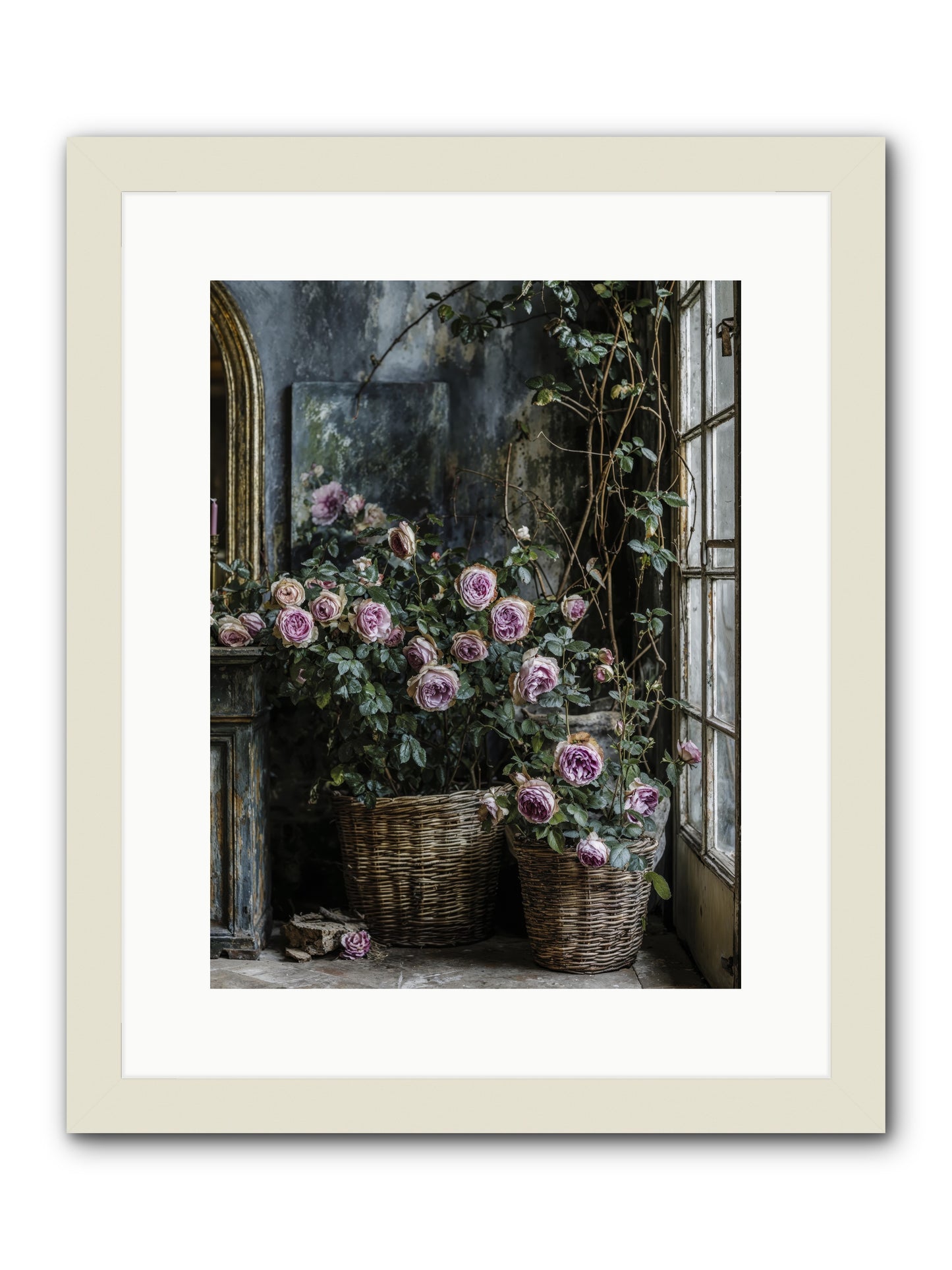 Unfinished Petal Symphony -- Framed Print - White 12x16