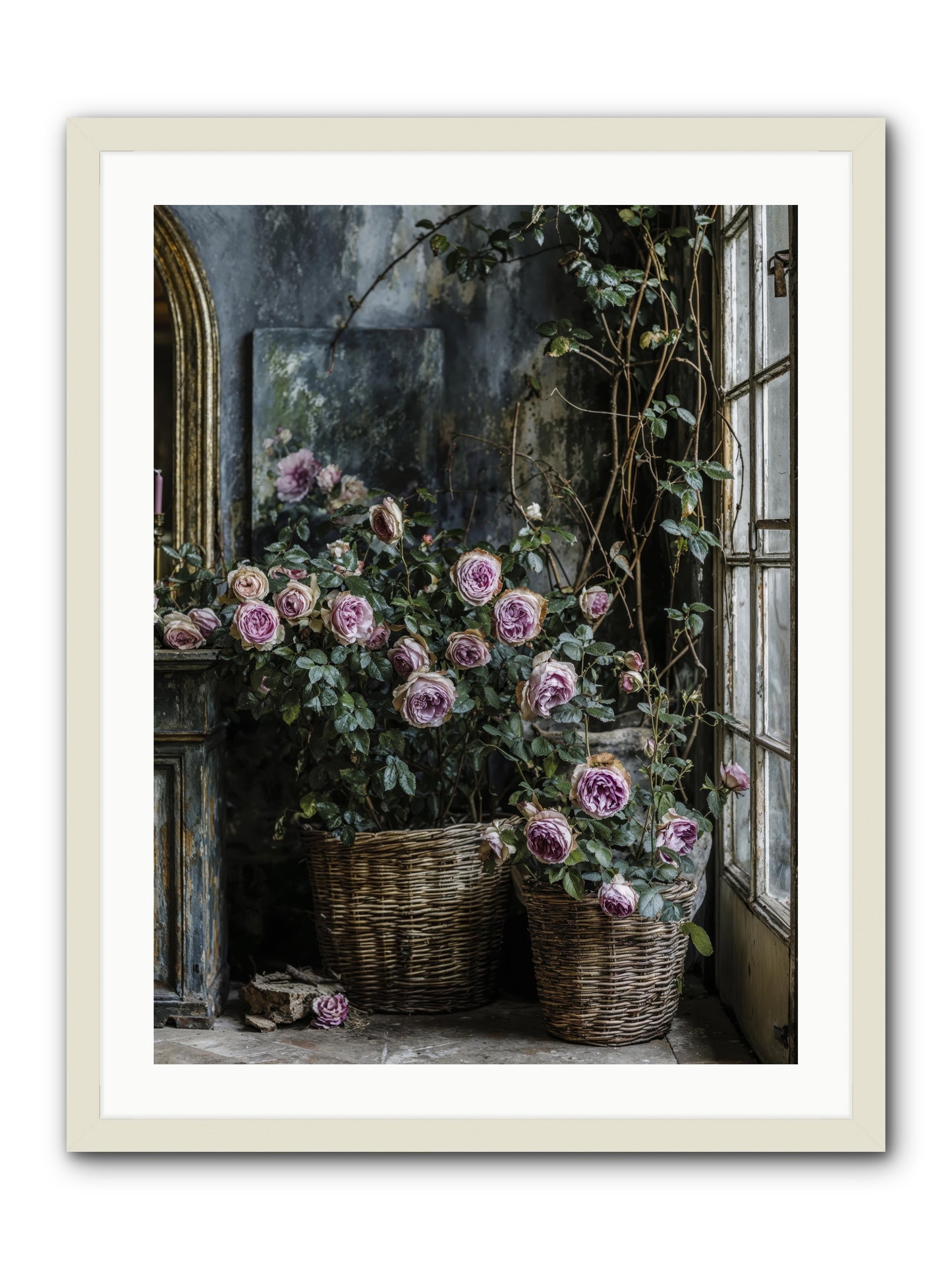 Unfinished Petal Symphony -- Framed Print - White 24x32