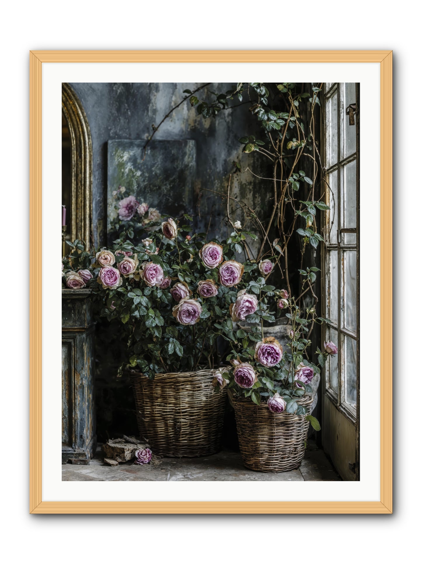 Unfinished Petal Symphony -- Framed Print - Natural 30x40
