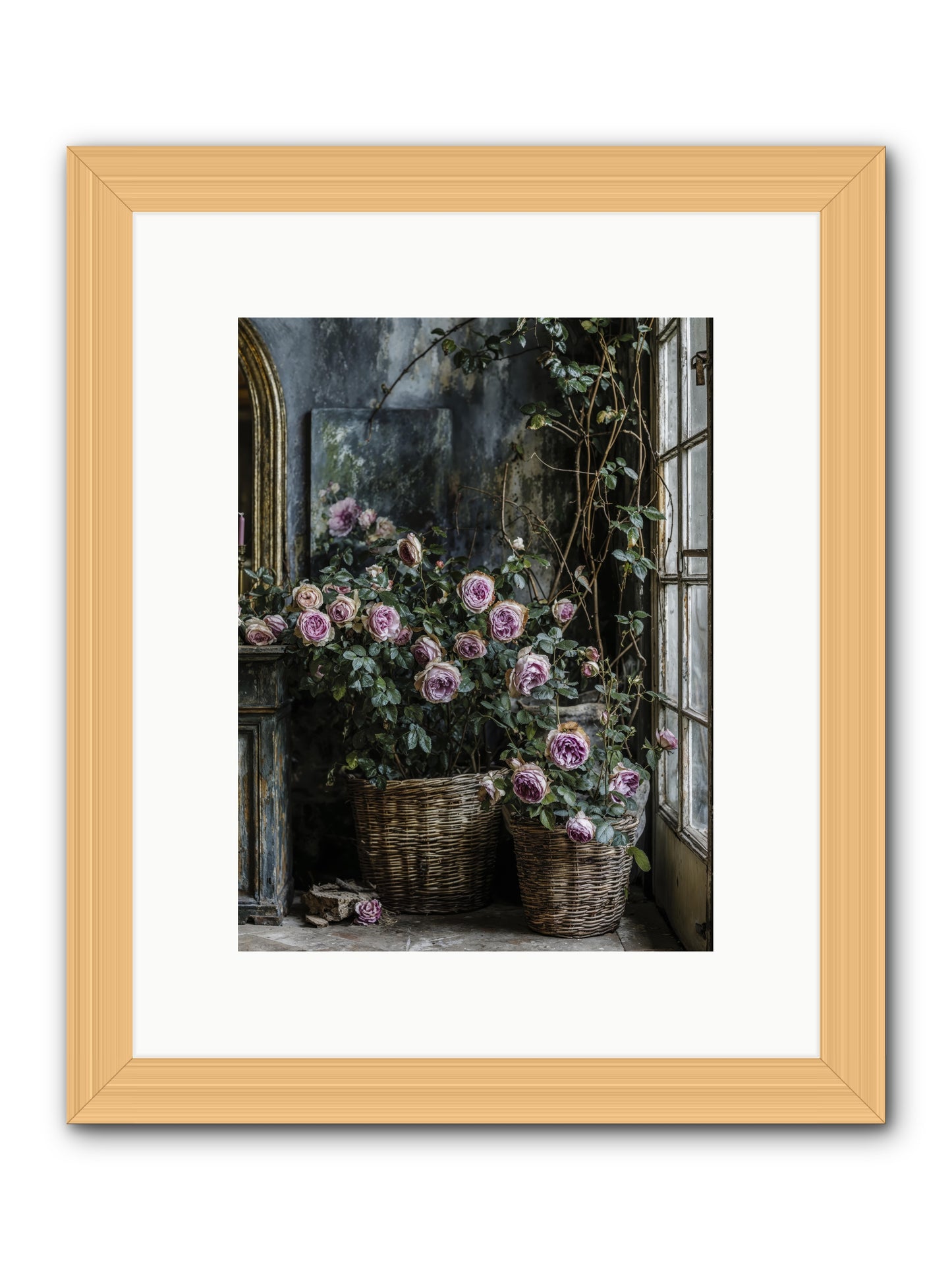 Unfinished Petal Symphony -- Framed Print - Natural 9x12