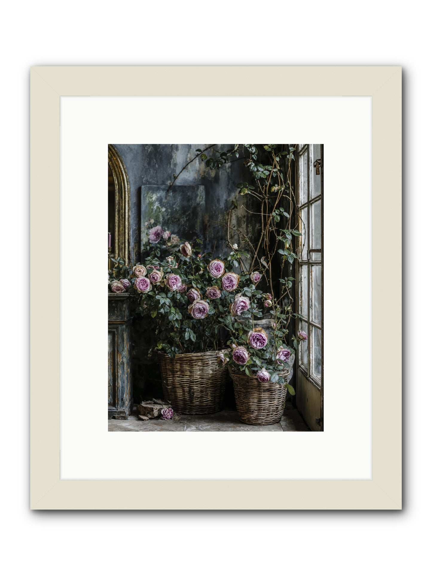 Unfinished Petal Symphony -- Framed Print - White 9x12