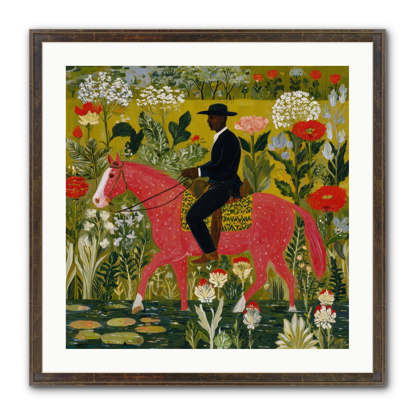 Unhurried and Sure — Unhurried-and-Sure-24x24-Framed-Print-Slimwoods-Black-Gold.jpg