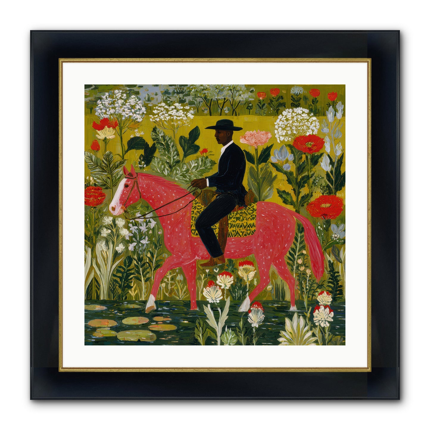Unhurried and Sure — Unhurried-and-Sure-24x24-Framed-Print-Wide-Black-w-Gold.jpg