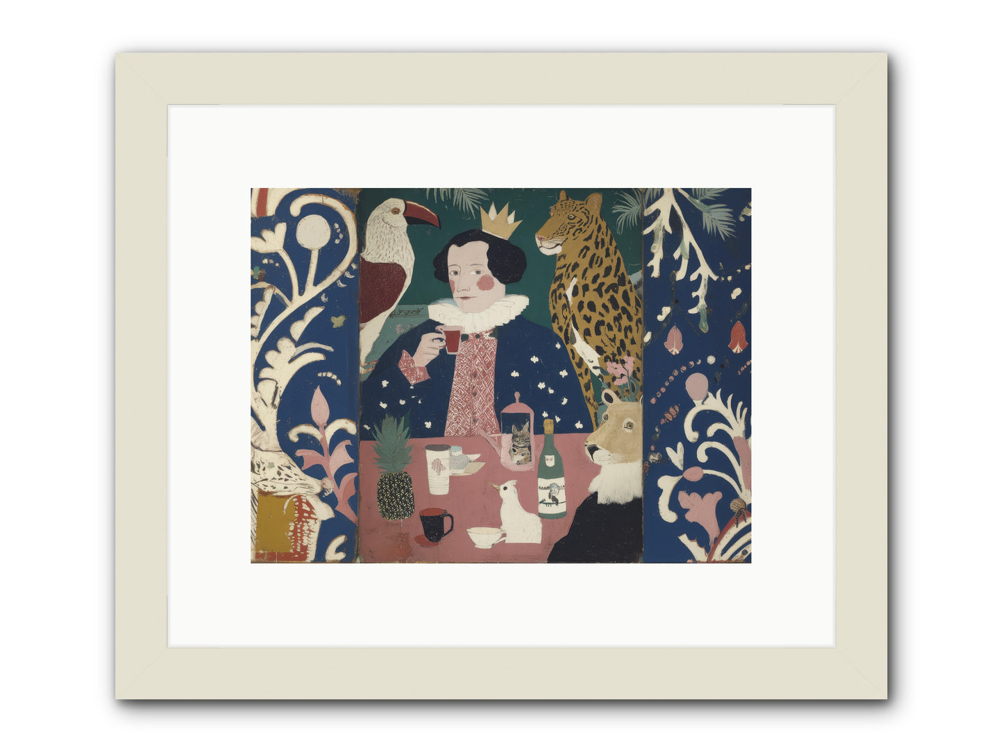 Unlikely Friends -- Framed Print - White 12x9