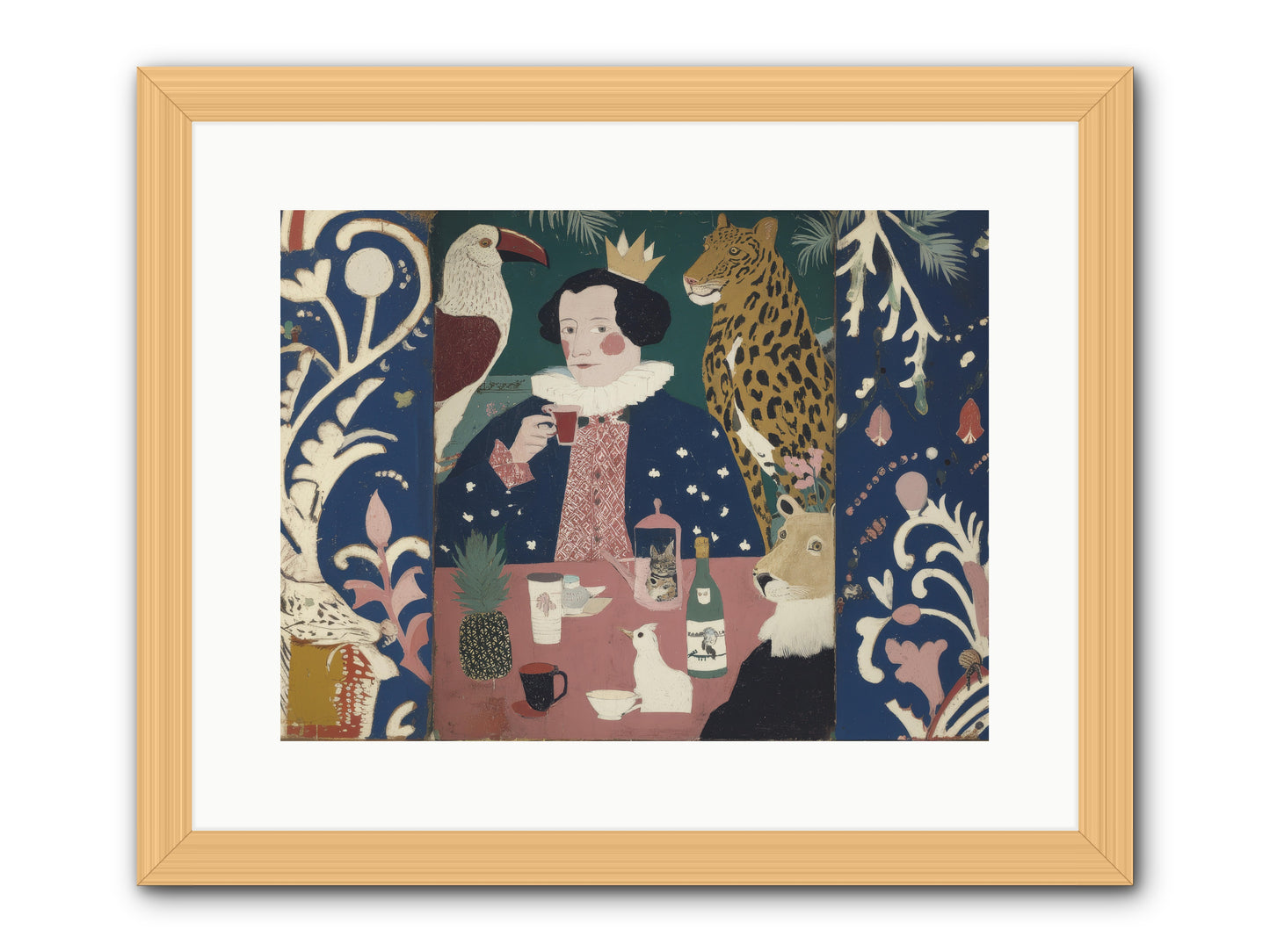 Unlikely Friends -- Framed Print - Natural 16x12