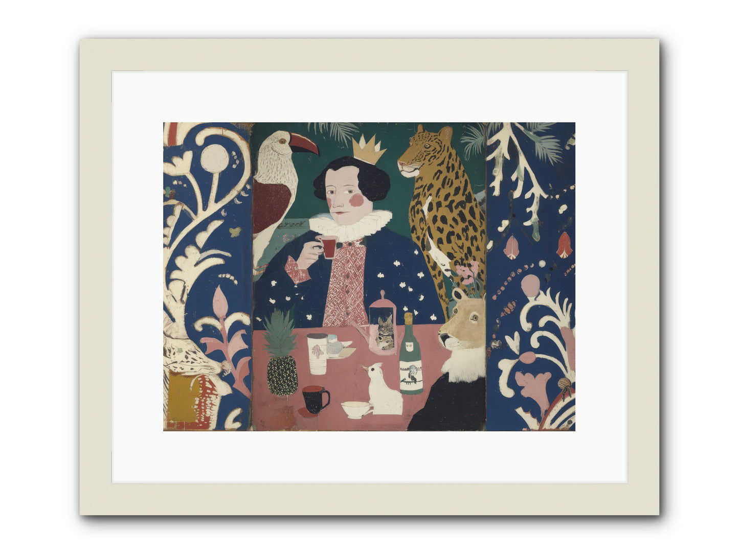 Unlikely Friends -- Framed Print - White 16x12
