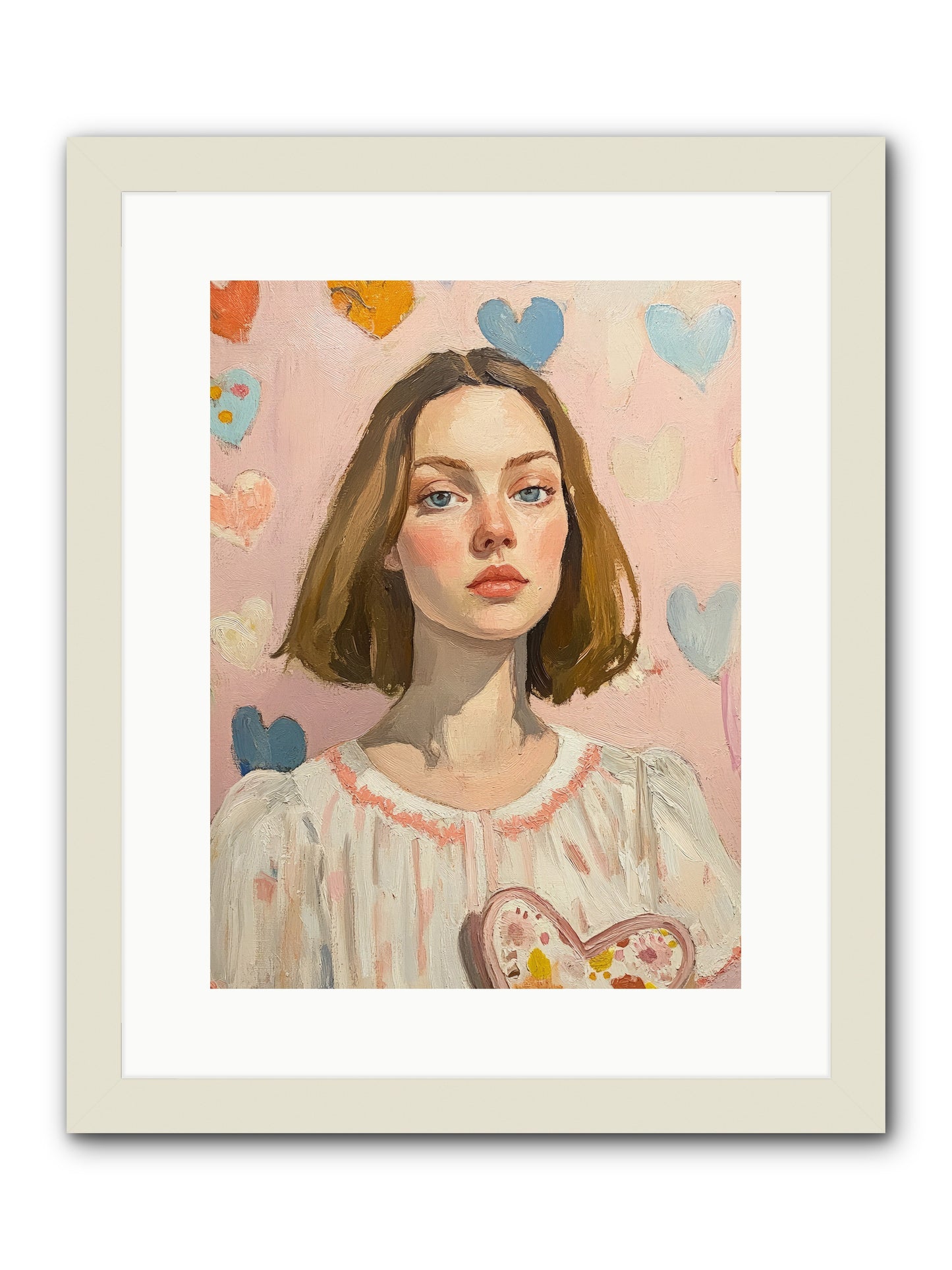 Valentine's Garden -- Framed Print - White 12x16