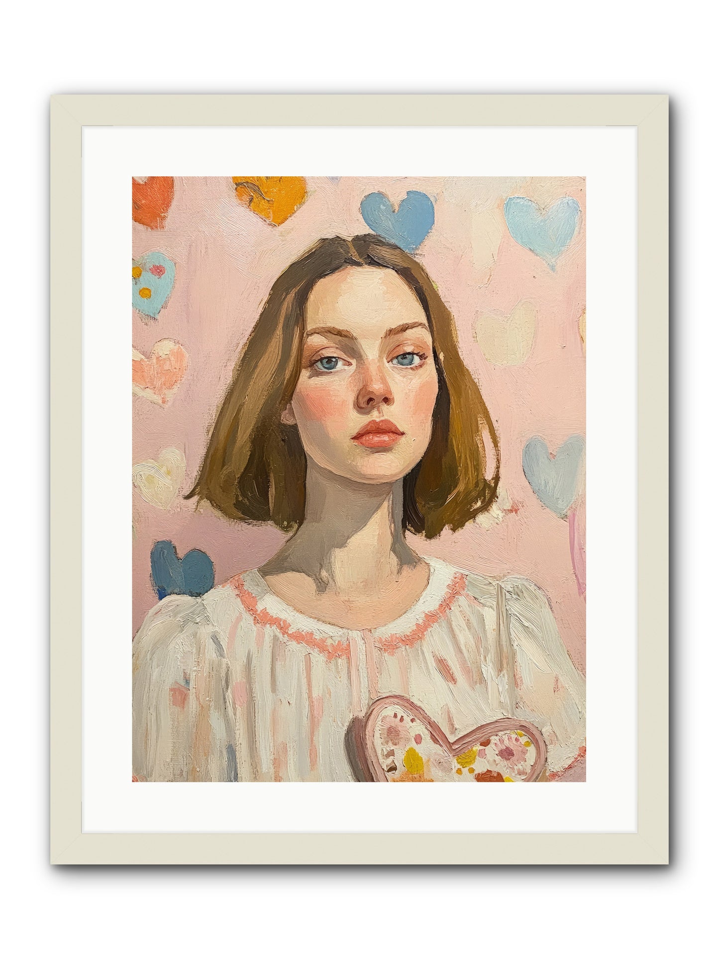 Valentine's Garden -- Framed Print - White 18x24
