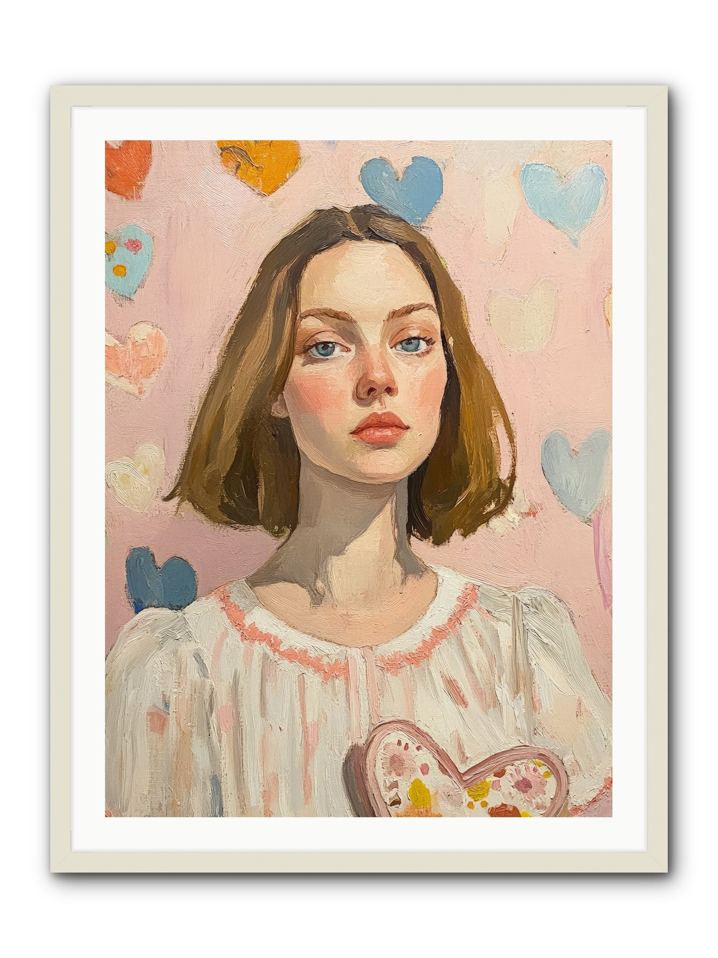 Valentine's Garden -- Framed Print - White 30x40