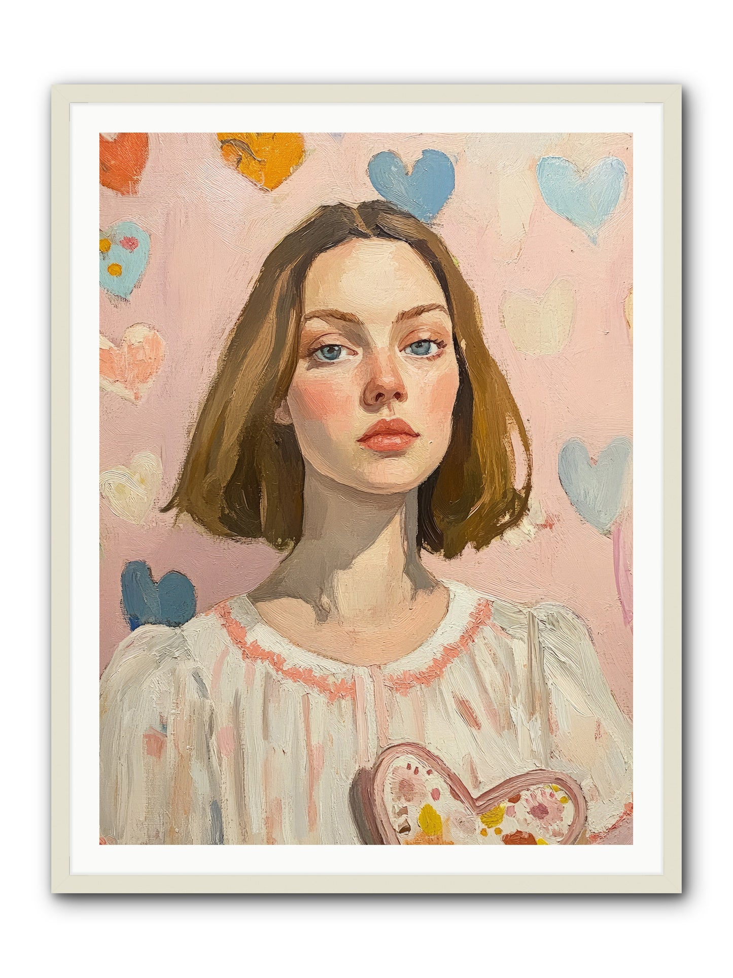Valentine's Garden -- Framed Print - White 36x48