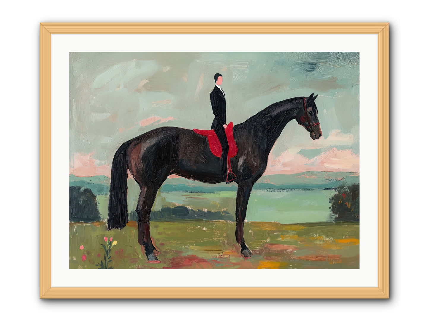 Valiant Pursuit -- Framed Print - Natural 32x24