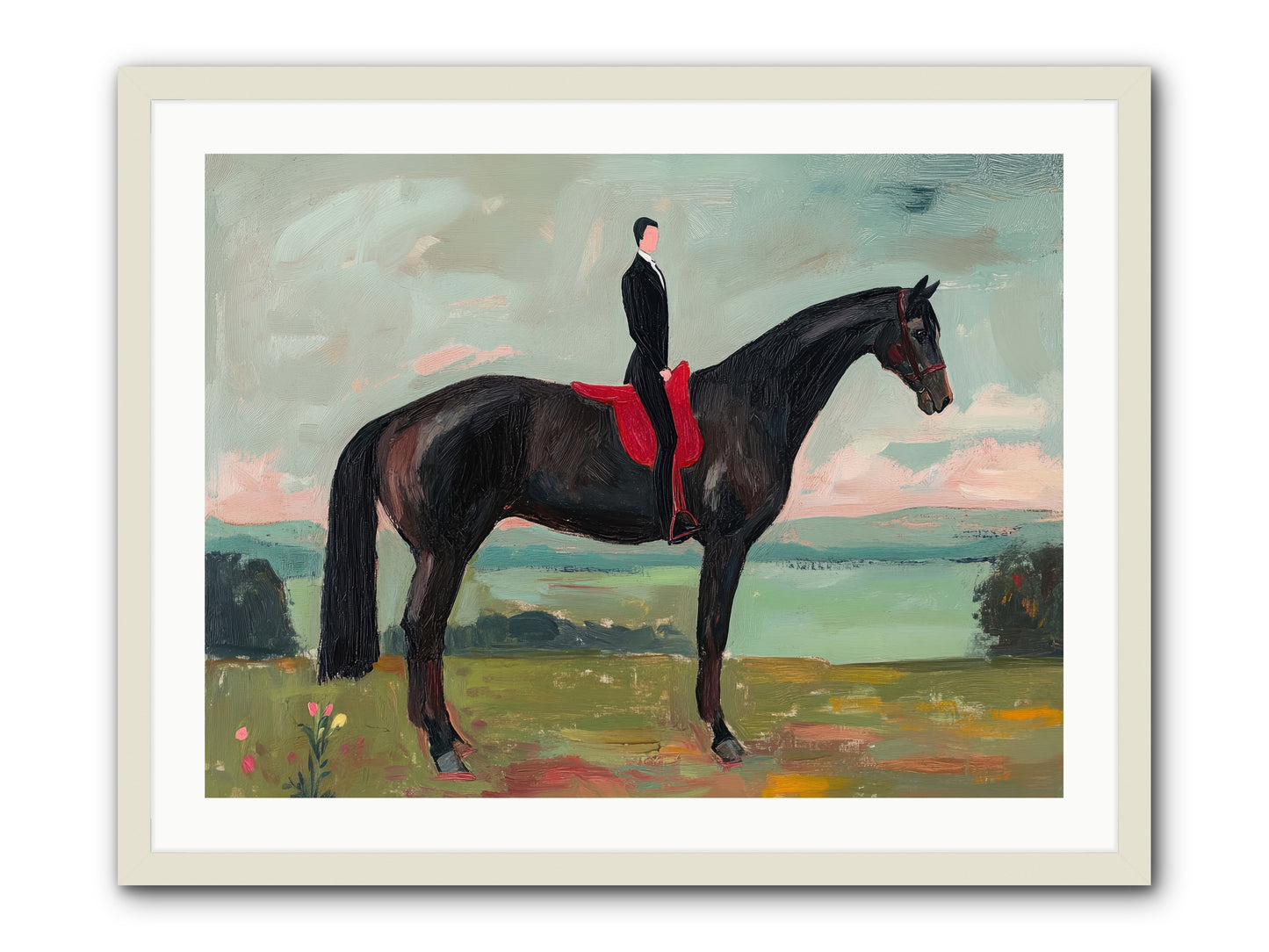 Valiant Pursuit -- Framed Print - White 32x24