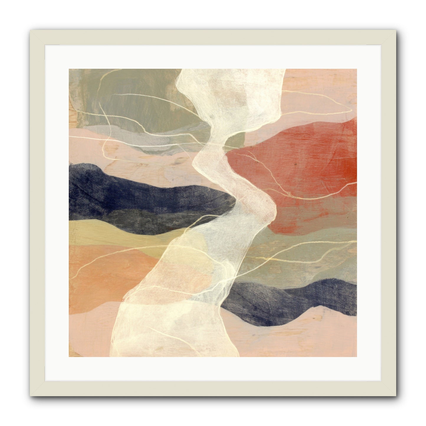 Vapor -- Framed Print - White 24x24
