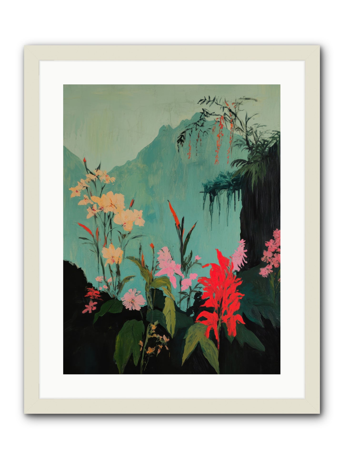 Veiled Botanica -- Framed Print - White 18x24