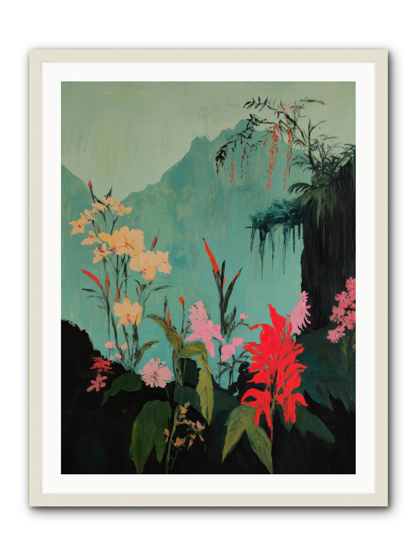 Veiled Botanica -- Framed Print - White 30x40