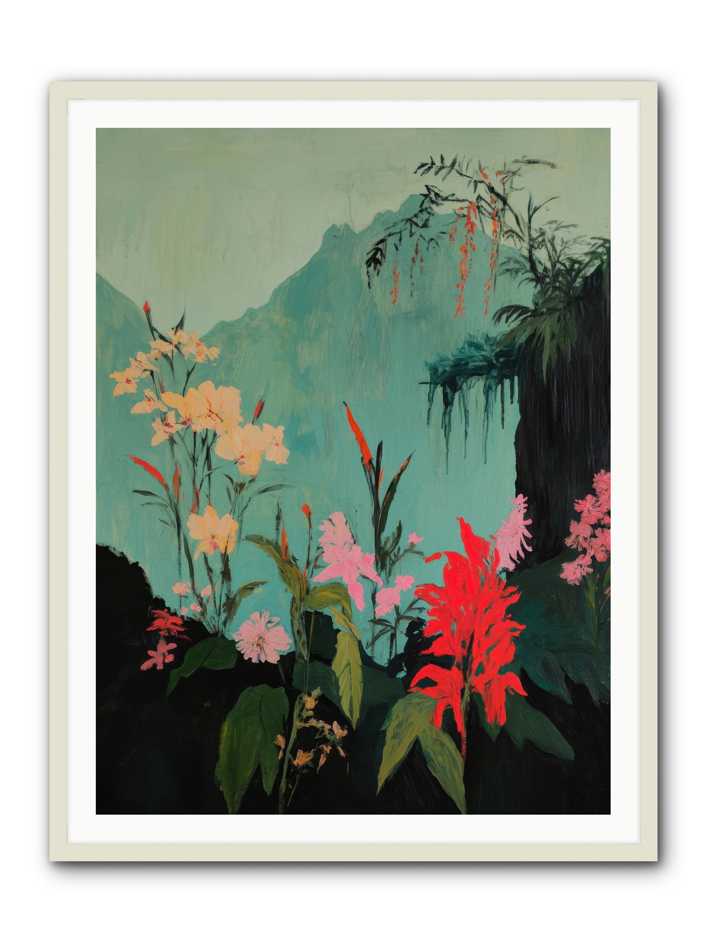 Veiled Botanica -- Framed Print - White 36x48