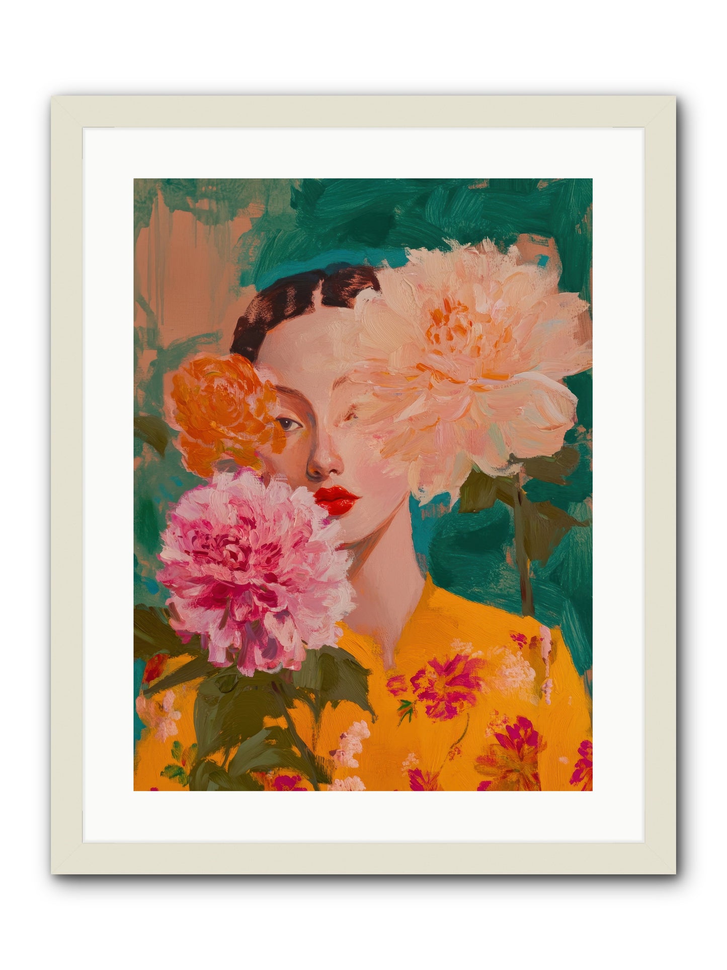 Veiled Presence -- Framed Print - White 18x24
