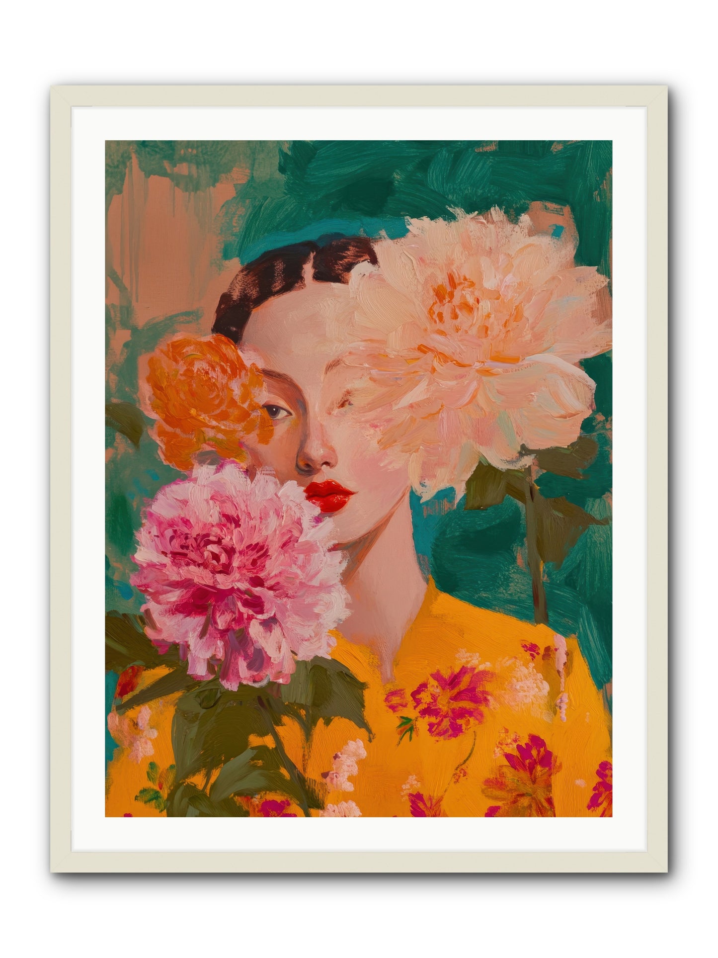 Veiled Presence -- Framed Print - White 30x40