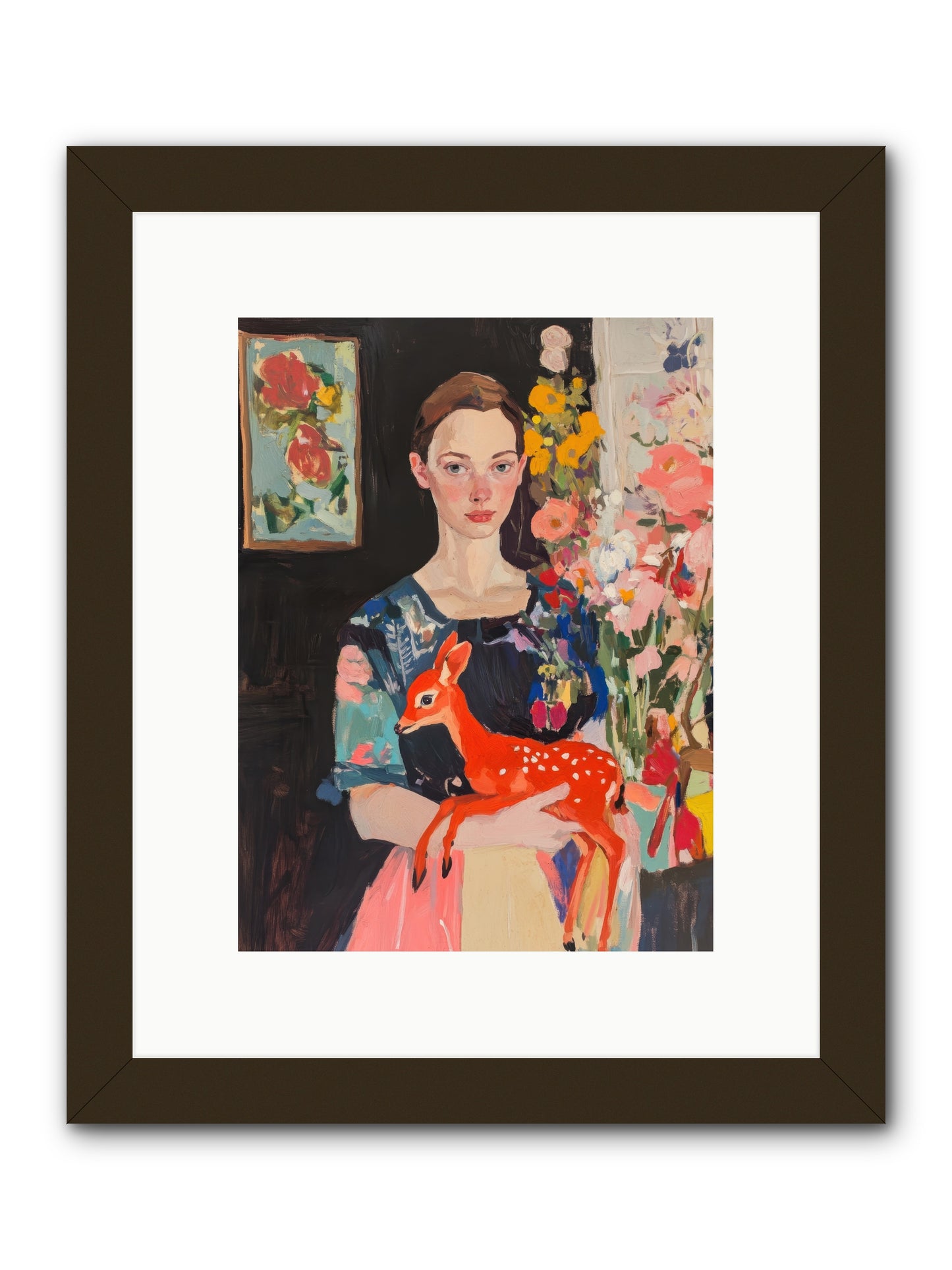 Velvet Ears and Whispers -- Framed Print - Black 9x12