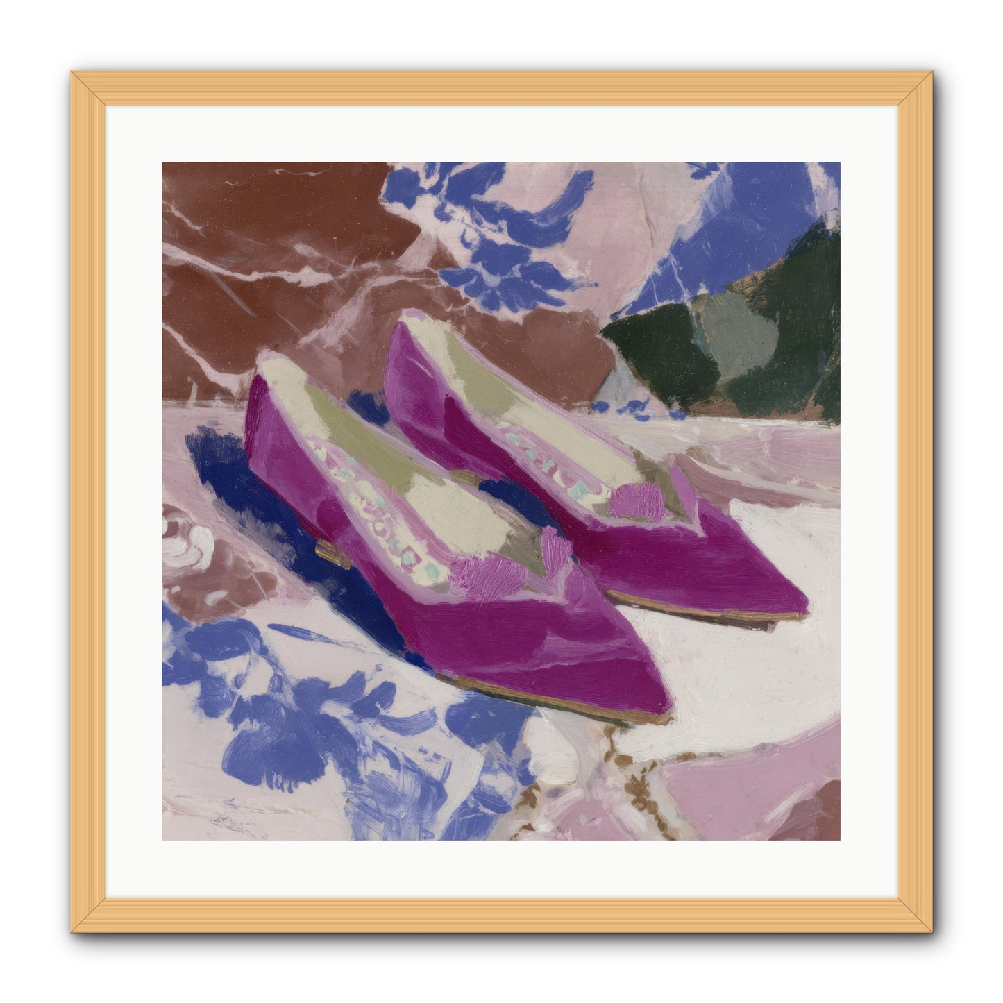 Velvet Held Its Breath -- Framed Print - Natural 24x24