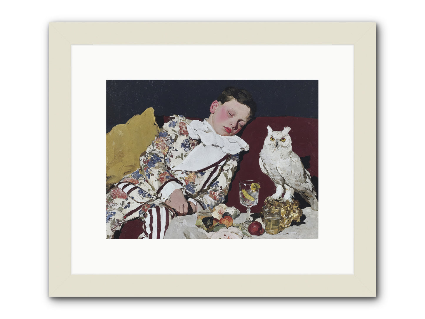 Velvet Knows No Bedtime -- Framed Print - White 12x9