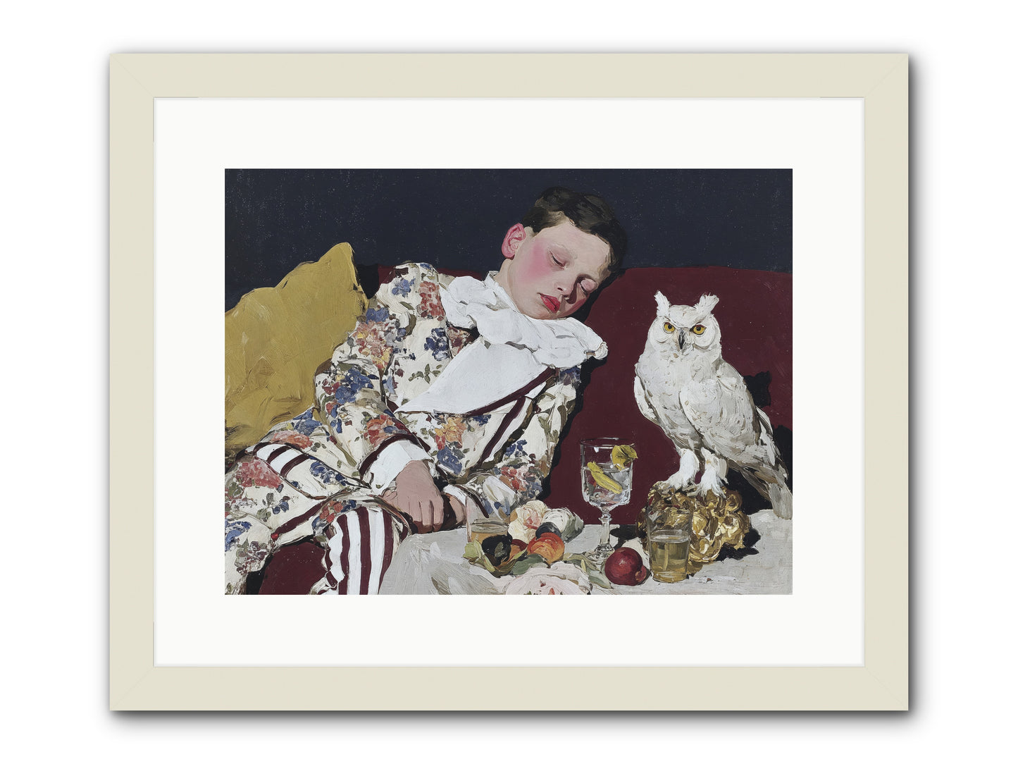 Velvet Knows No Bedtime -- Framed Print - White 16x12