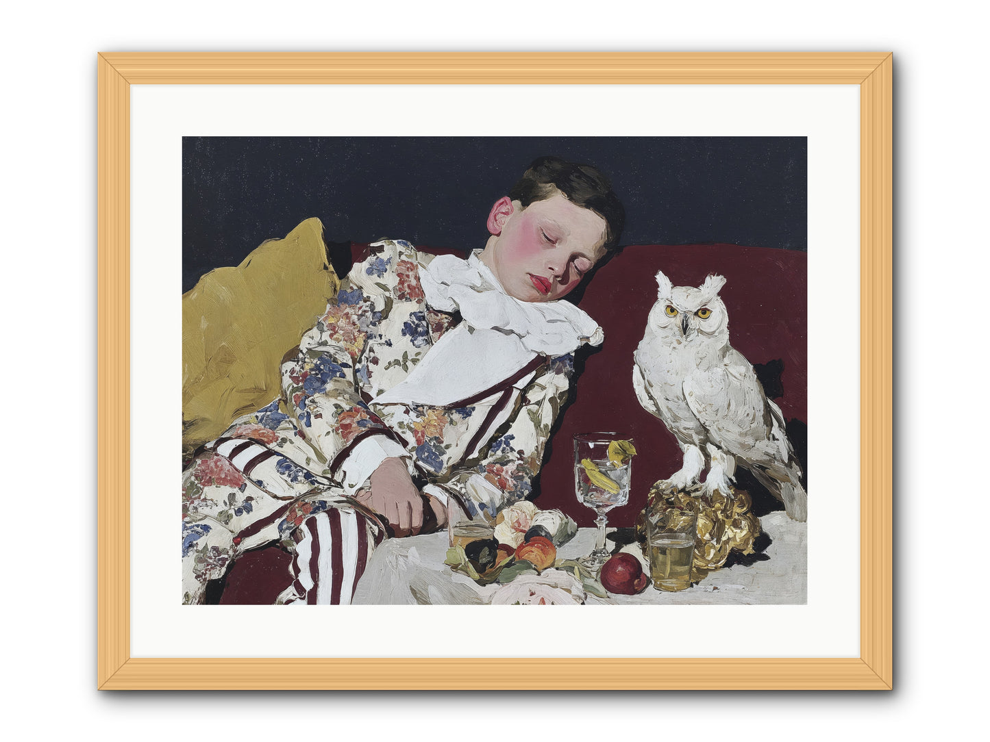 Velvet Knows No Bedtime -- Framed Print - Natural 24x18