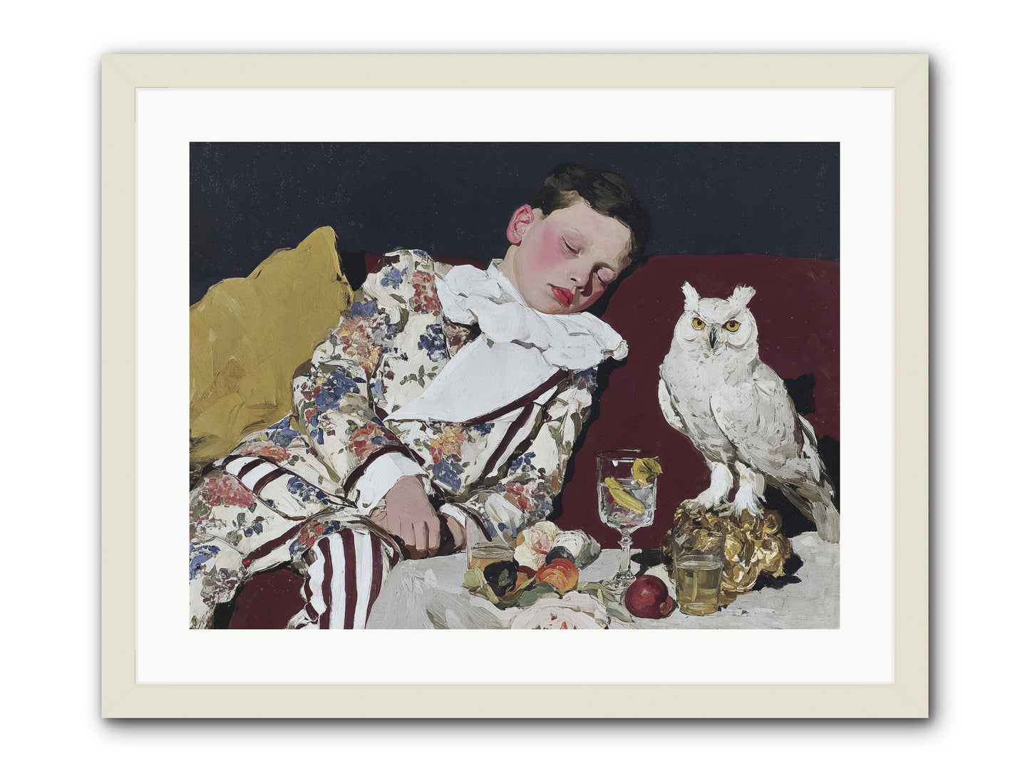Velvet Knows No Bedtime -- Framed Print - White 24x18
