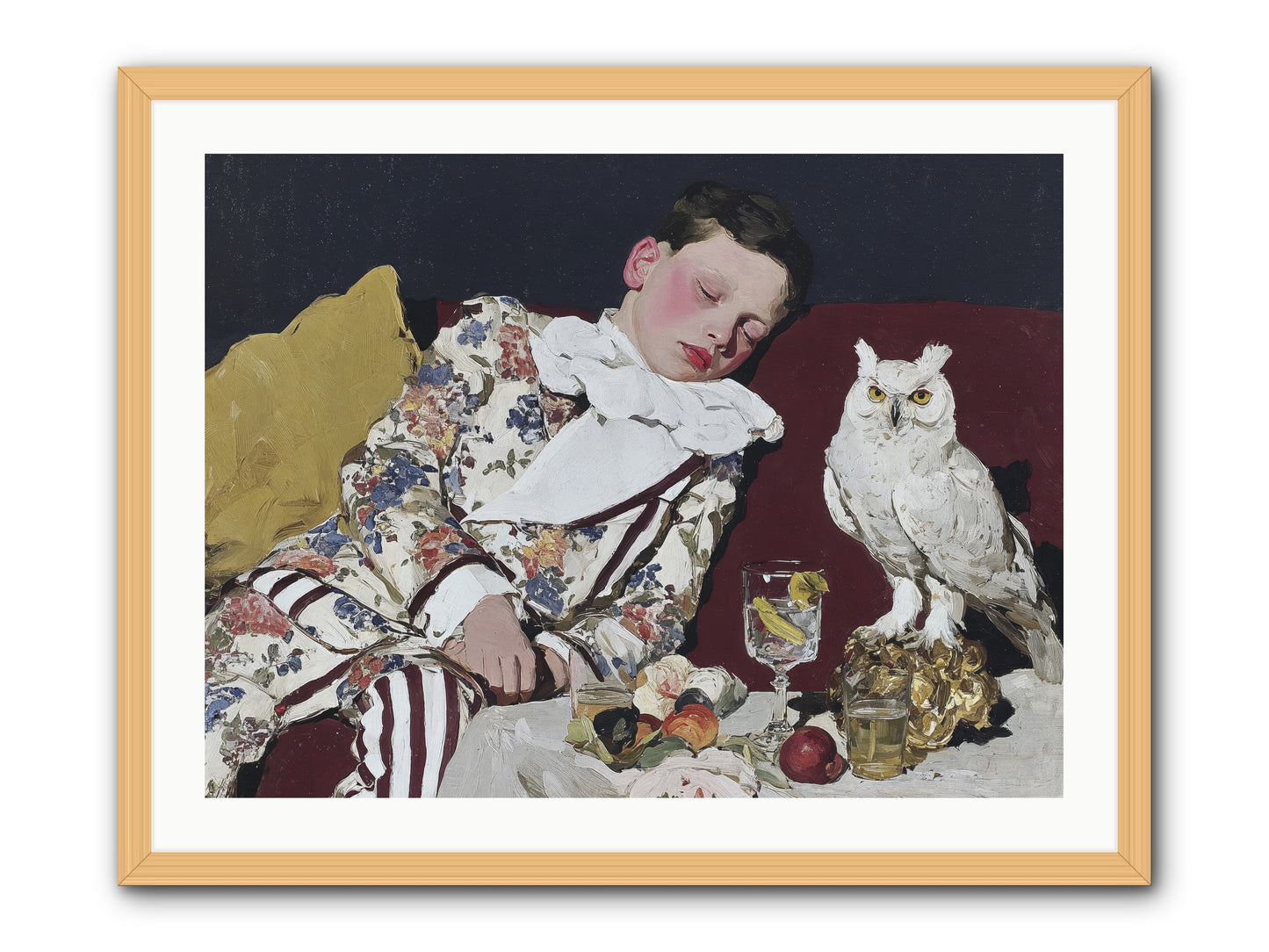 Velvet Knows No Bedtime -- Framed Print - Natural 32x24