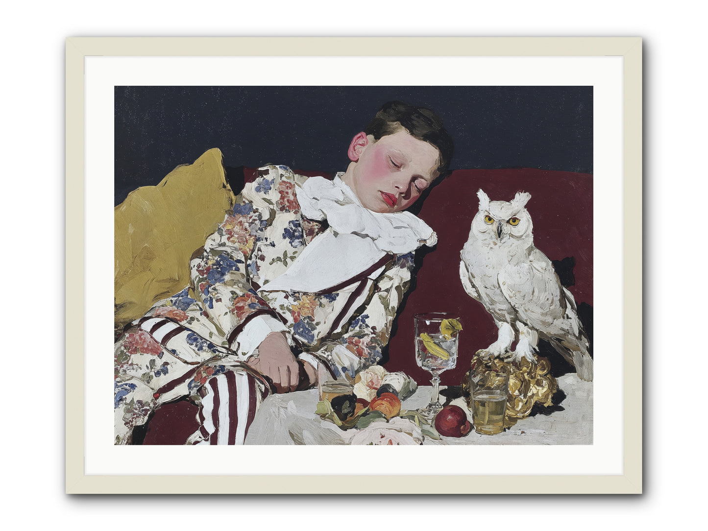Velvet Knows No Bedtime -- Framed Print - White 32x24