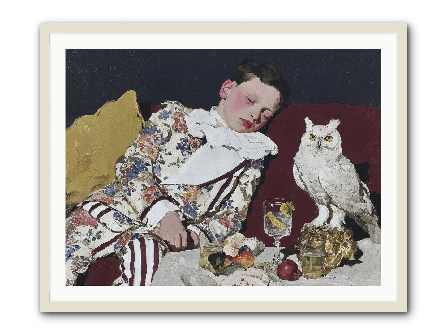 Velvet Knows No Bedtime -- Framed Print - White 40x30