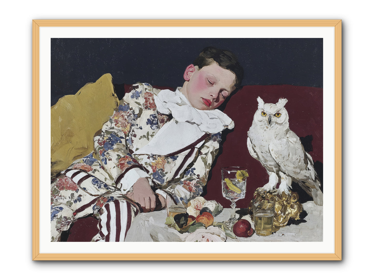Velvet Knows No Bedtime -- Framed Print - Natural 48x36