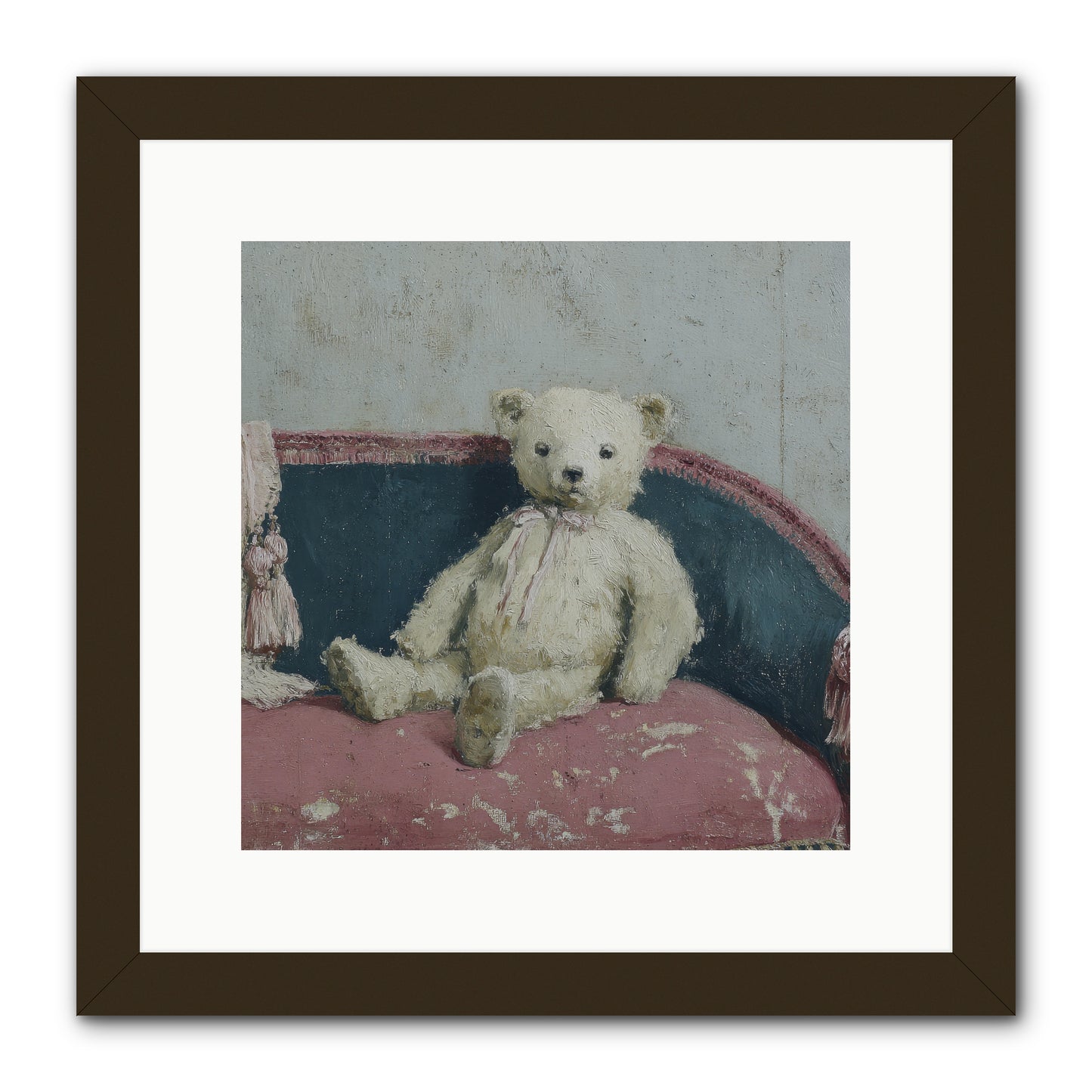 Velvet Telegram -- Framed Print - Black 12x12
