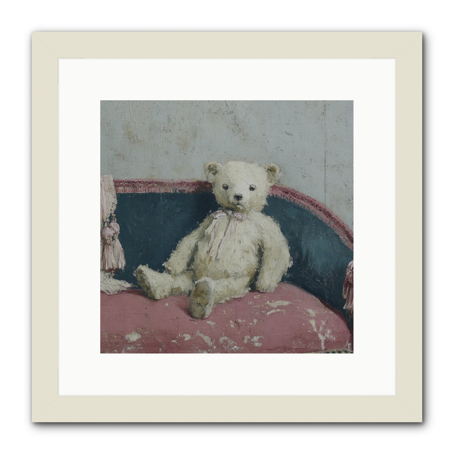 Velvet Telegram -- Framed Print - White 12x12