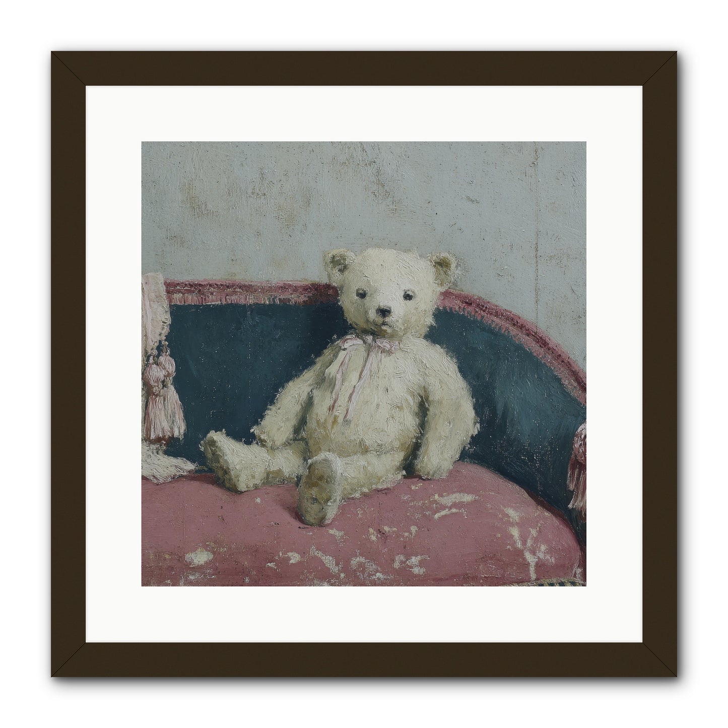Velvet Telegram -- Framed Print - Black 16x16