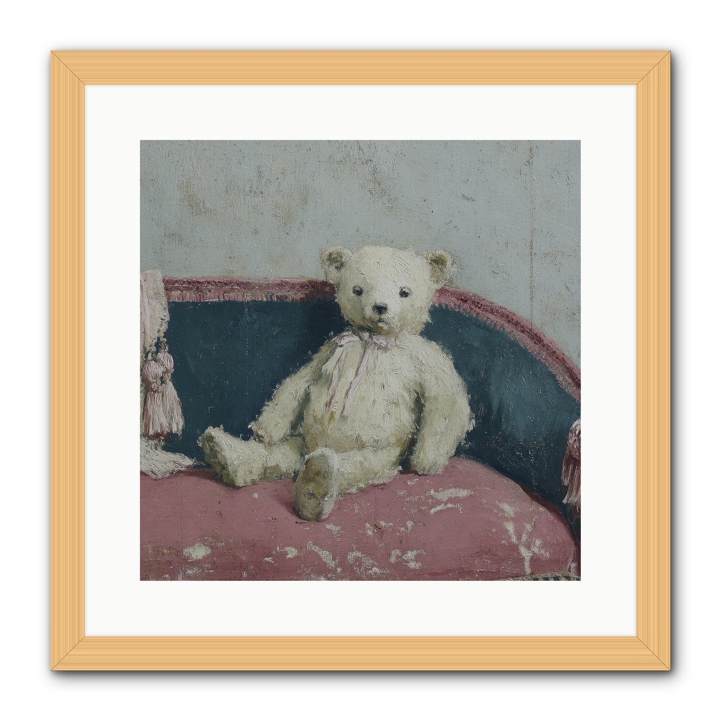 Velvet Telegram -- Framed Print - Natural 16x16