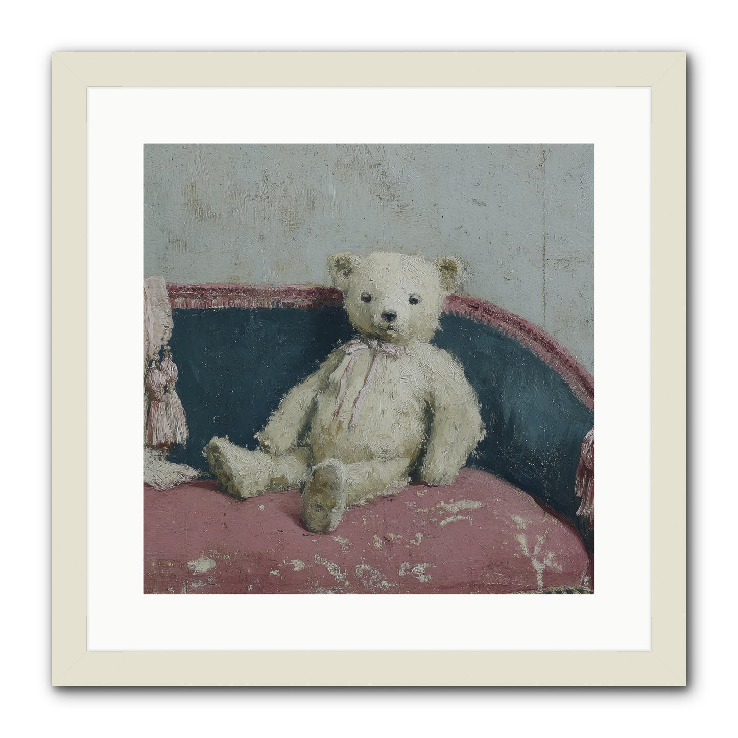 Velvet Telegram -- Framed Print - White 16x16