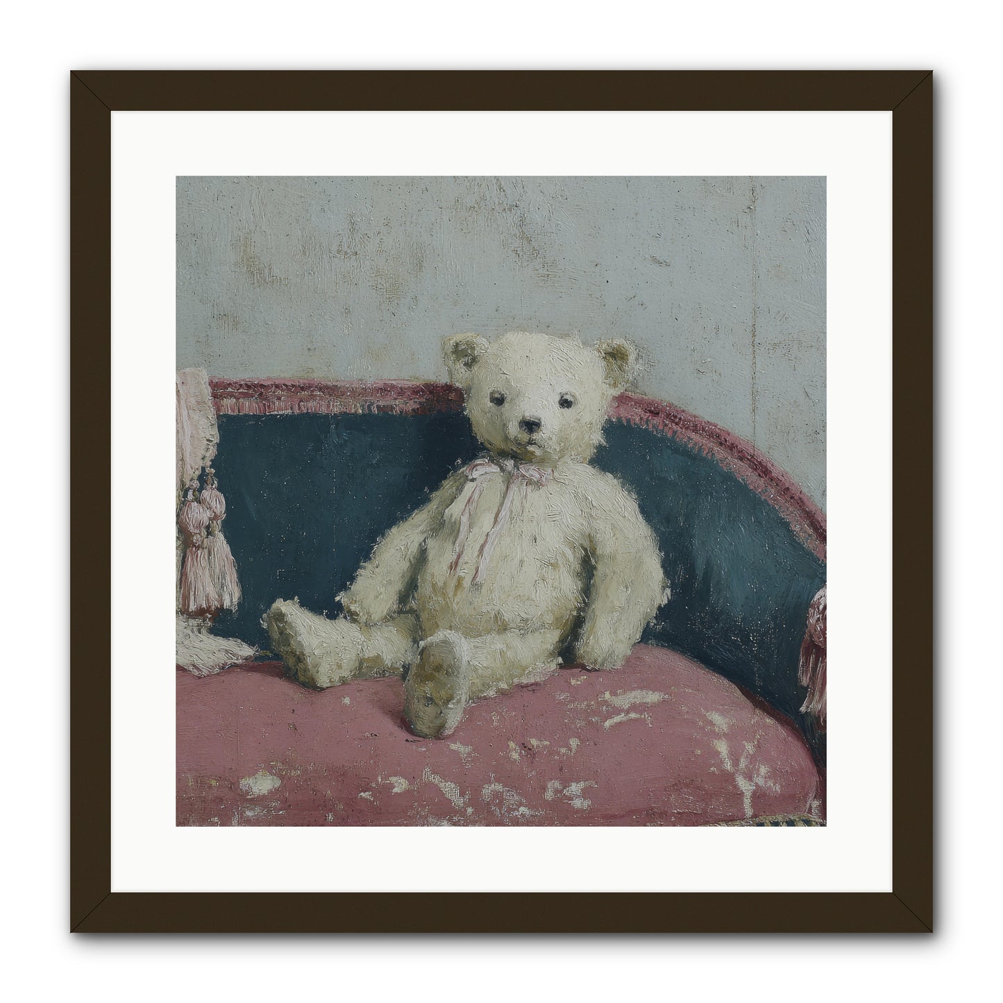 Velvet Telegram -- Framed Print - Black 20x20