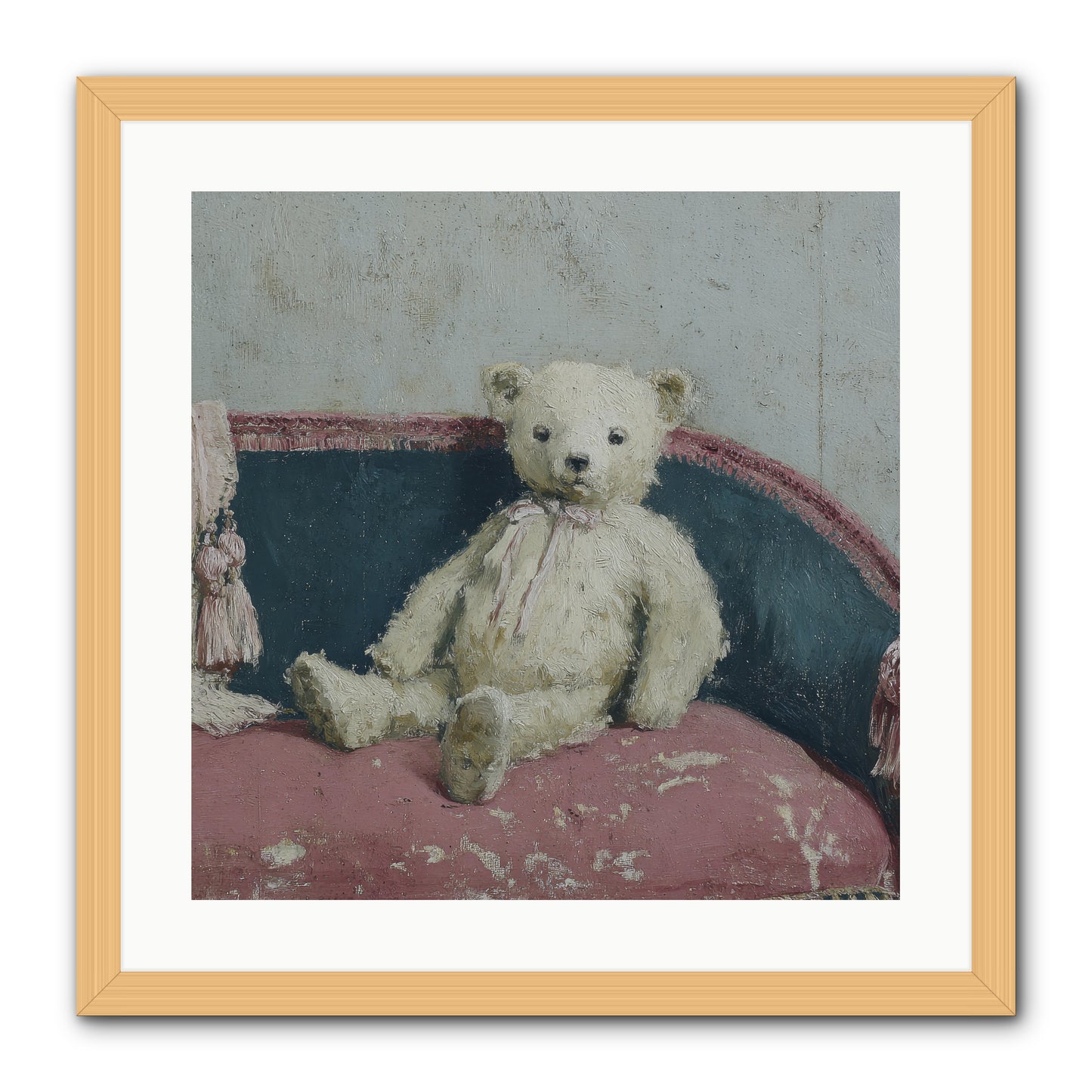 Velvet Telegram -- Framed Print - Natural 20x20