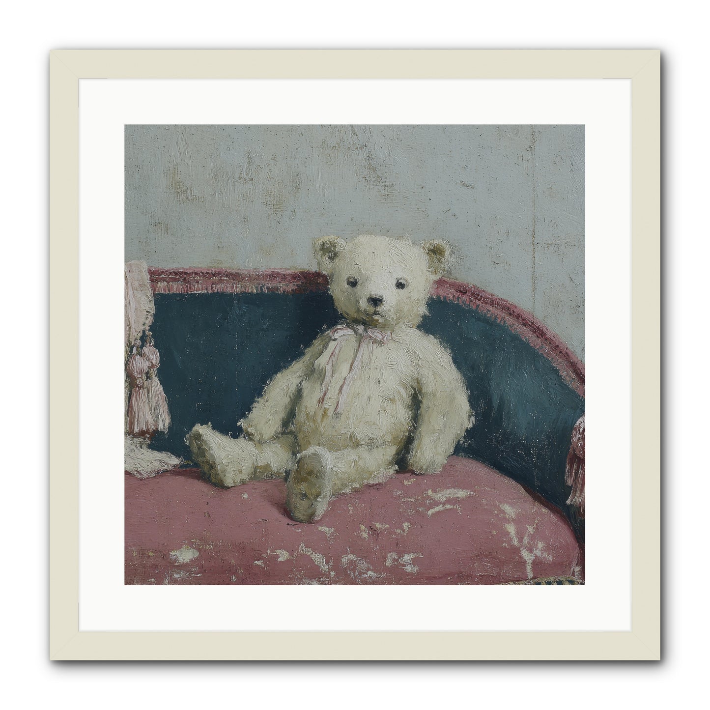 Velvet Telegram -- Framed Print - White 20x20