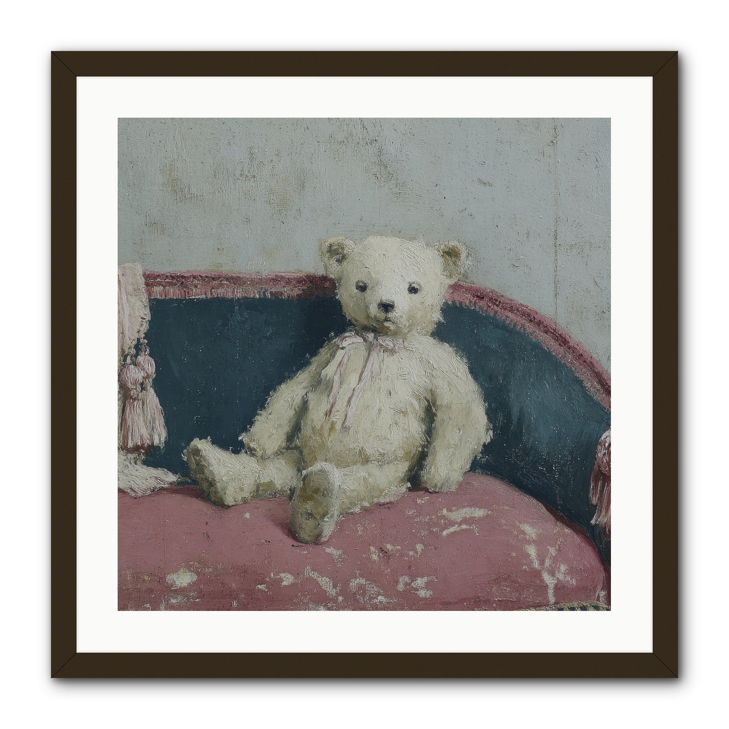 Velvet Telegram -- Framed Print - Black 24x24