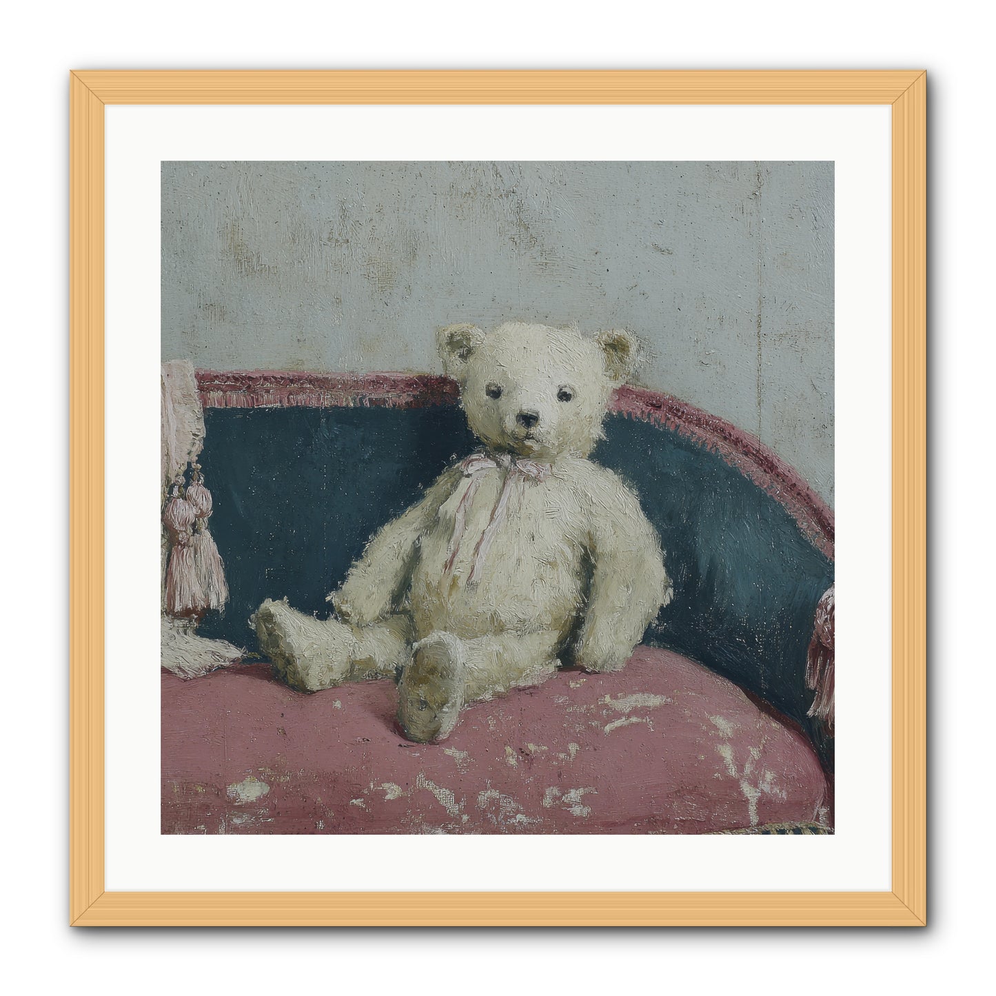 Velvet Telegram -- Framed Print - Natural 24x24