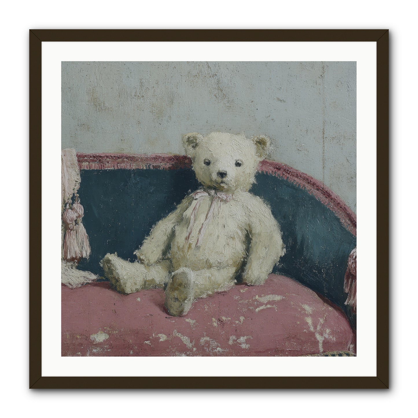 Velvet Telegram -- Framed Print - Black 30x30
