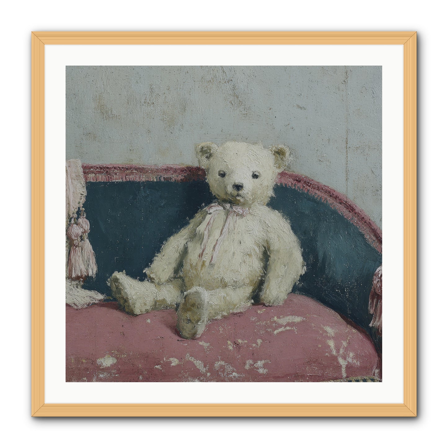 Velvet Telegram -- Framed Print - Natural 30x30