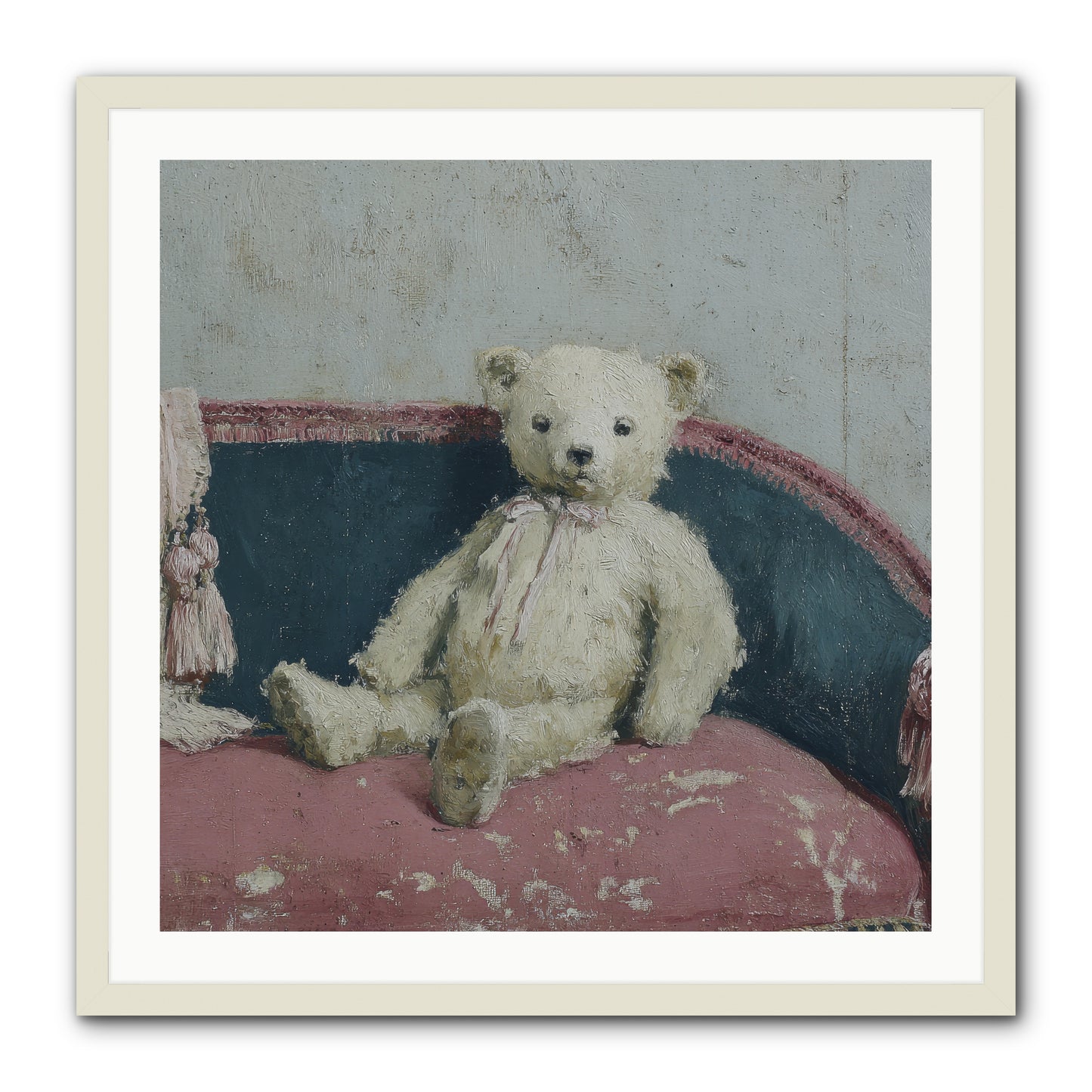 Velvet Telegram -- Framed Print - White 30x30