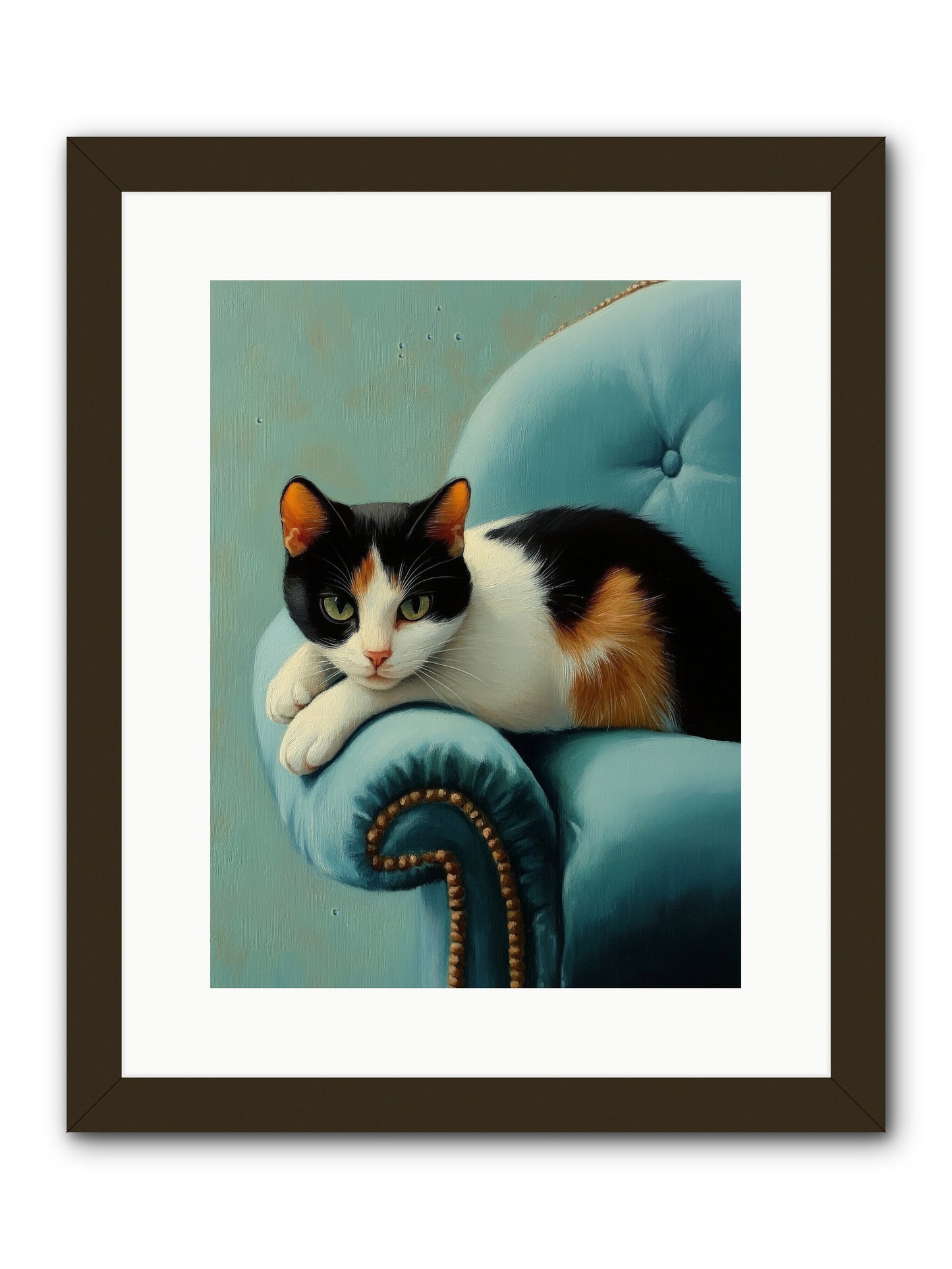 Velvet Throne For Whiskers -- Framed Print - Black 12x16
