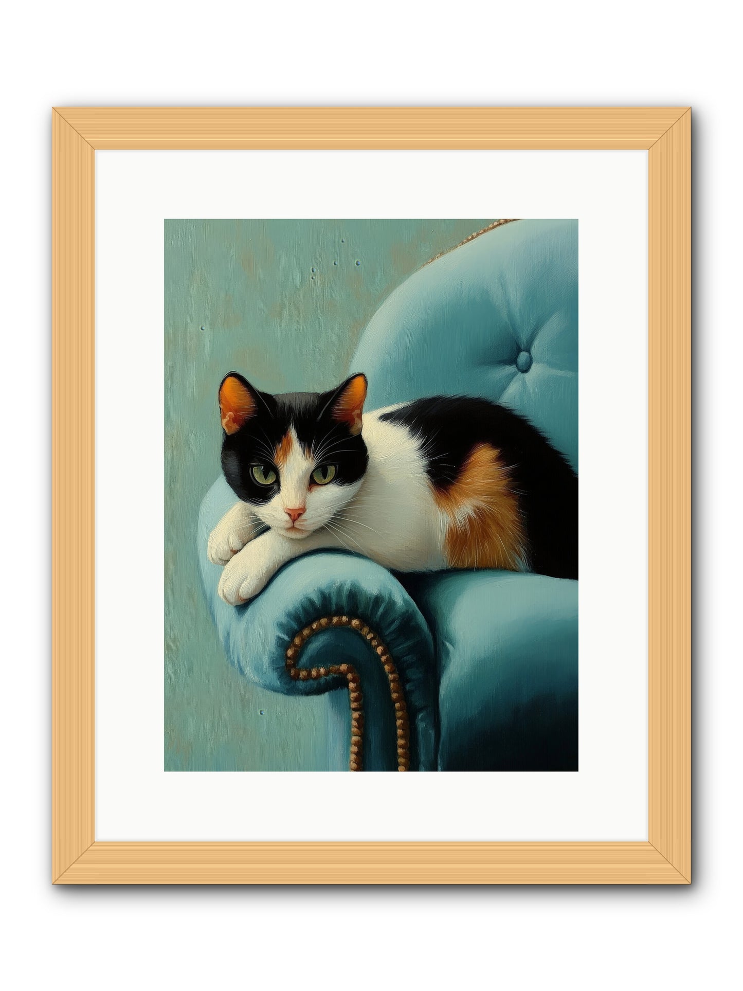 Velvet Throne For Whiskers -- Framed Print - Natural 12x16