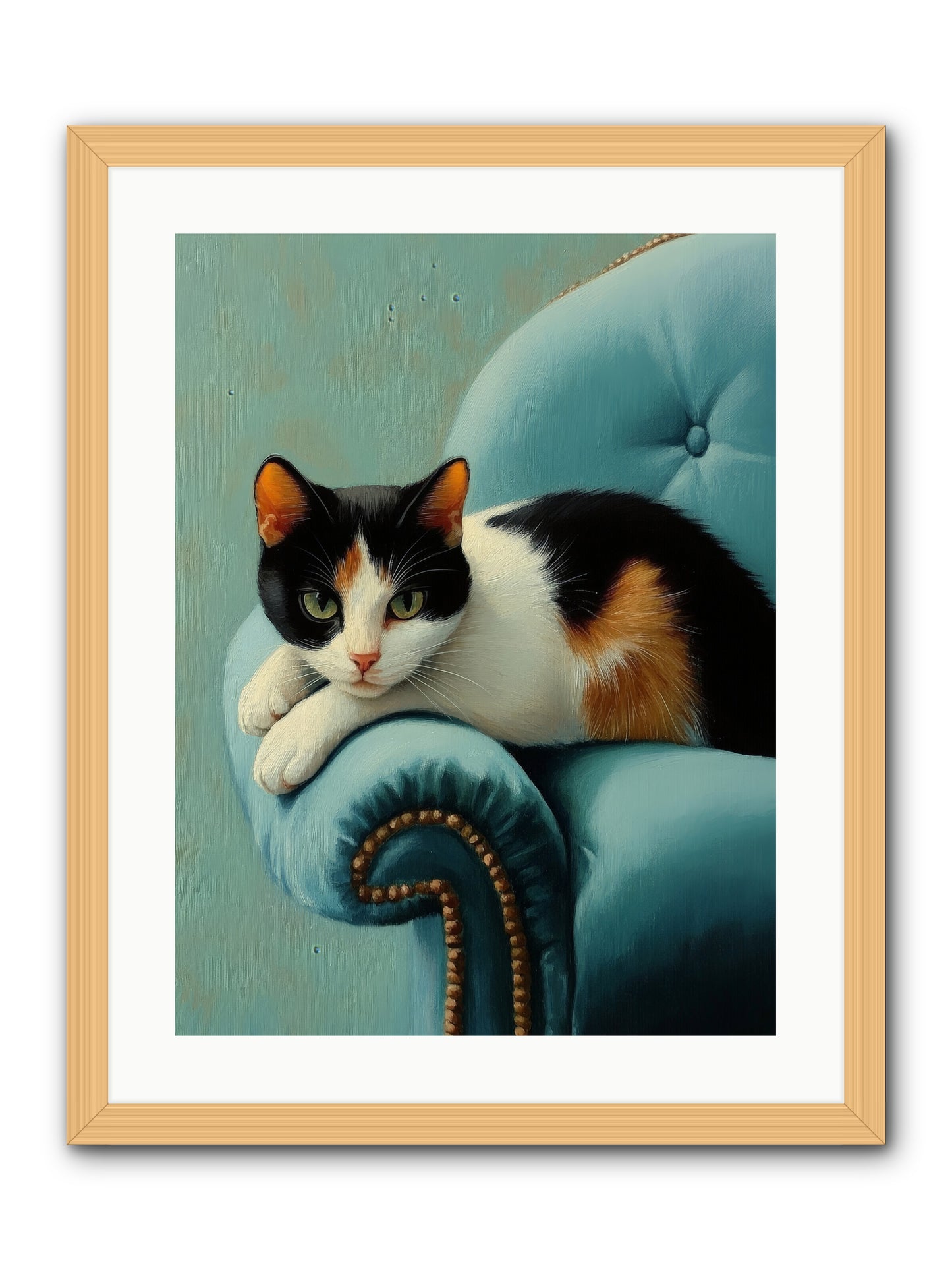Velvet Throne For Whiskers -- Framed Print - Natural 18x24