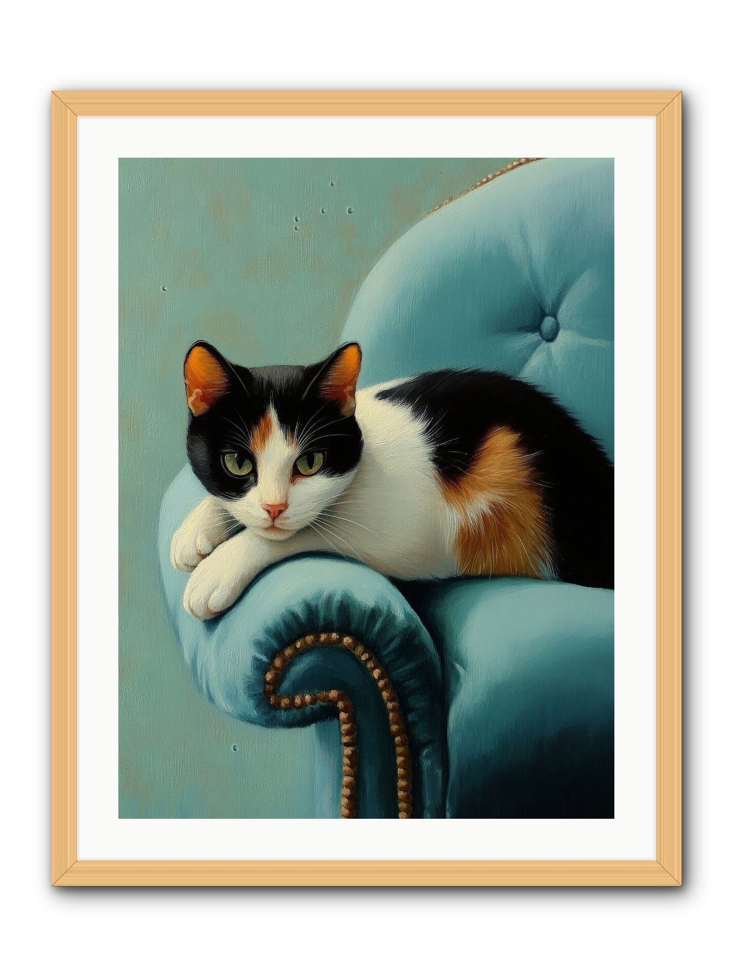 Velvet Throne For Whiskers -- Framed Print - Natural 24x32